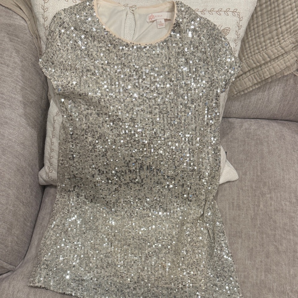 Gianni Bini Silver Sequin girls Dress